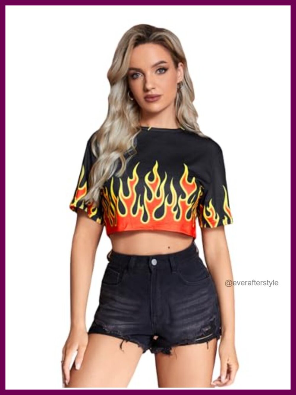 Graphic Crop Top Short Sleeve Loose Tee Casual Y2K Concert Top